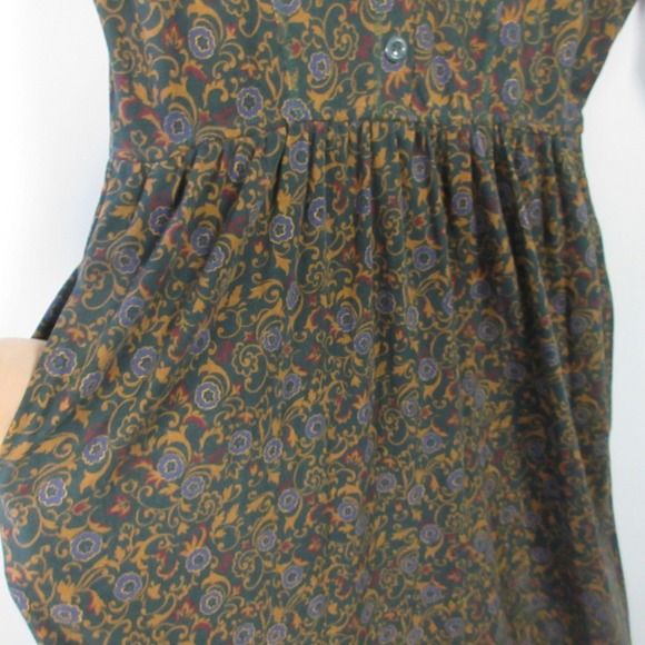 LL Bean Long Sleeve Maxi Dress S Floral Cottagecore Cotton Boho Vtg Grandma 504 - Picture 7 of 13